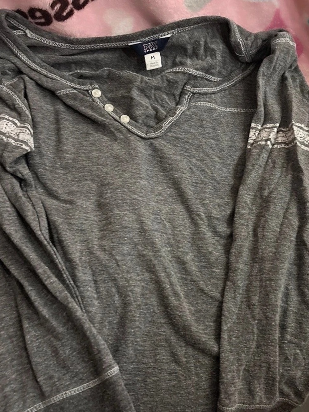 MV Sport Gray Long Sleeve Top Size Medium